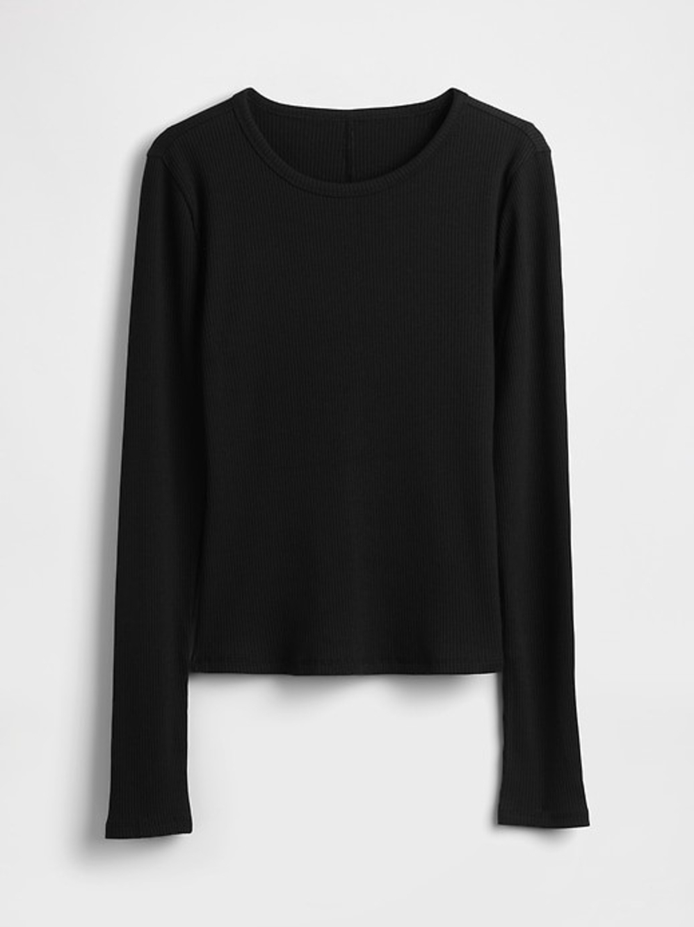 GAP Black Ribbed Crewneck Top